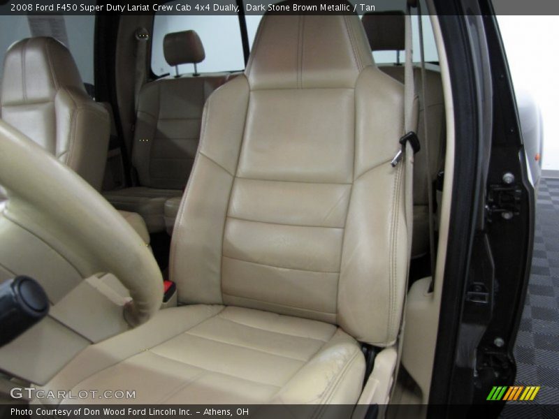 Dark Stone Brown Metallic / Tan 2008 Ford F450 Super Duty Lariat Crew Cab 4x4 Dually