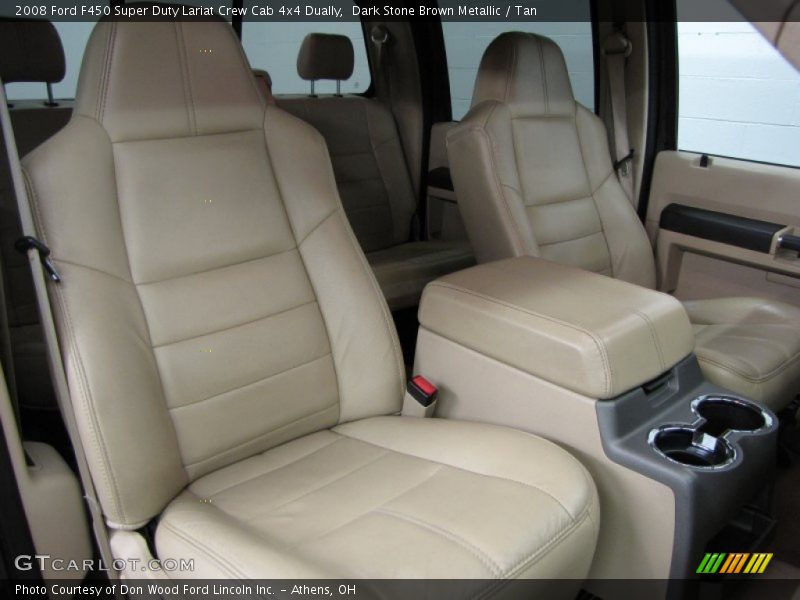 Dark Stone Brown Metallic / Tan 2008 Ford F450 Super Duty Lariat Crew Cab 4x4 Dually