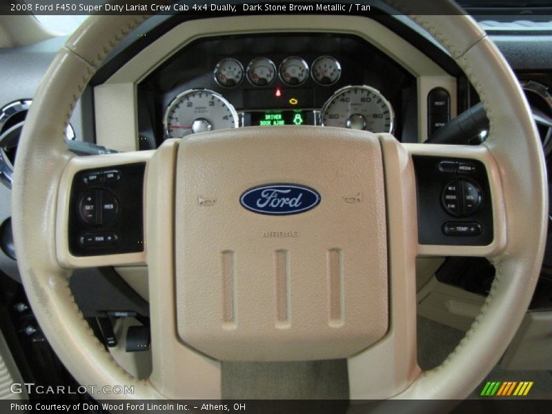 Dark Stone Brown Metallic / Tan 2008 Ford F450 Super Duty Lariat Crew Cab 4x4 Dually