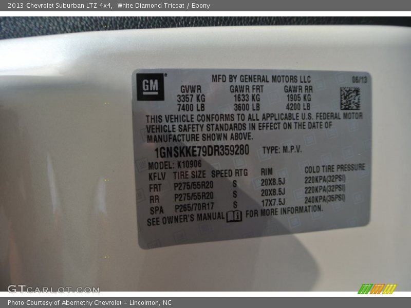 White Diamond Tricoat / Ebony 2013 Chevrolet Suburban LTZ 4x4