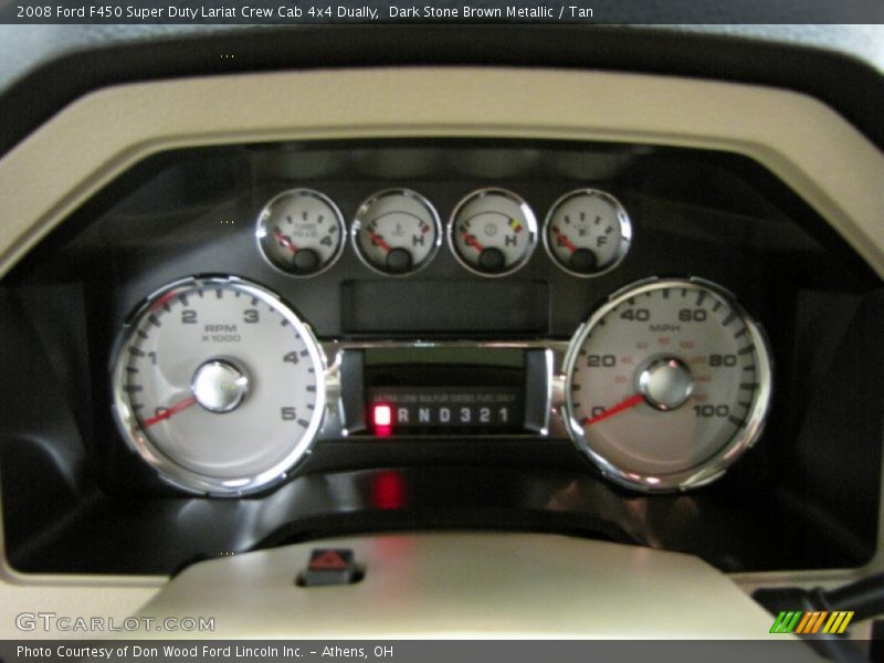 Dark Stone Brown Metallic / Tan 2008 Ford F450 Super Duty Lariat Crew Cab 4x4 Dually