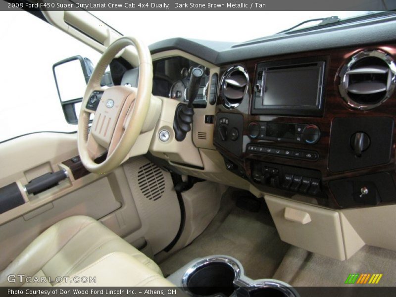 Dark Stone Brown Metallic / Tan 2008 Ford F450 Super Duty Lariat Crew Cab 4x4 Dually