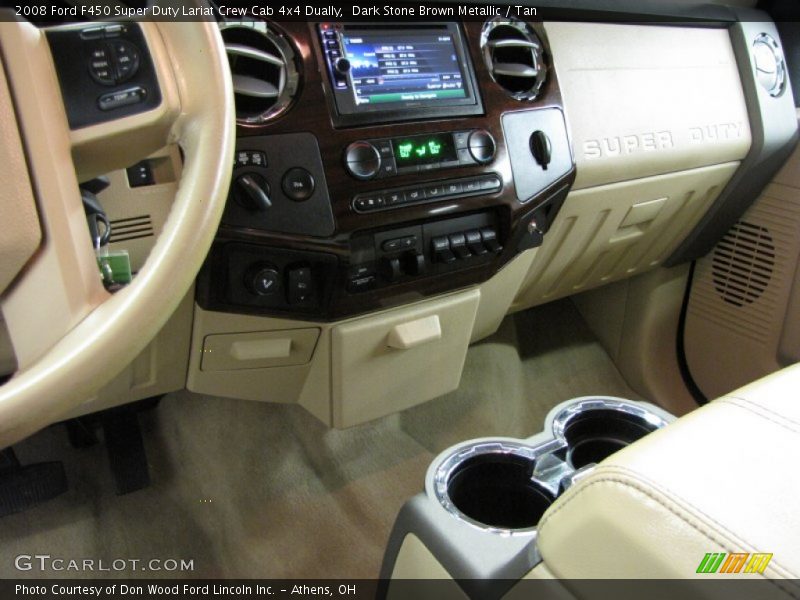Dark Stone Brown Metallic / Tan 2008 Ford F450 Super Duty Lariat Crew Cab 4x4 Dually