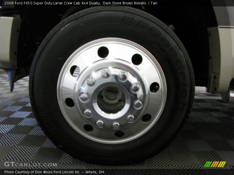 Dark Stone Brown Metallic / Tan 2008 Ford F450 Super Duty Lariat Crew Cab 4x4 Dually