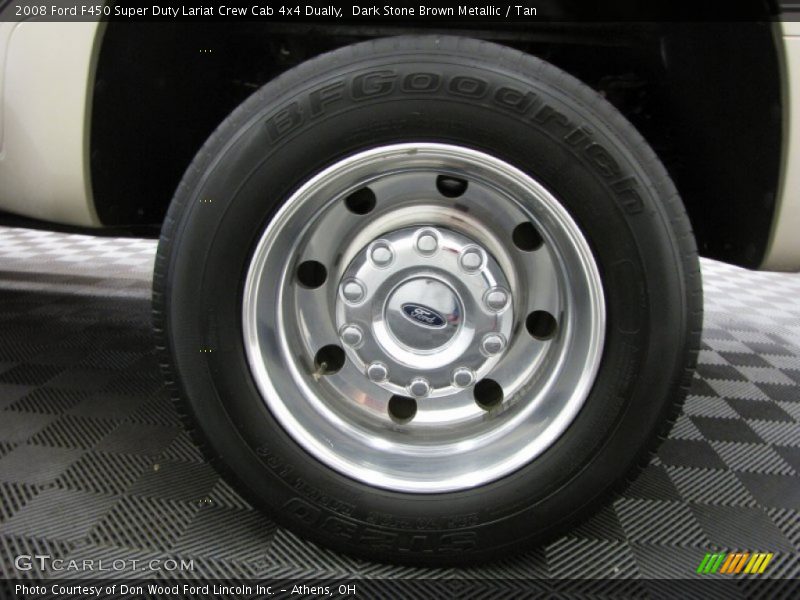 Dark Stone Brown Metallic / Tan 2008 Ford F450 Super Duty Lariat Crew Cab 4x4 Dually