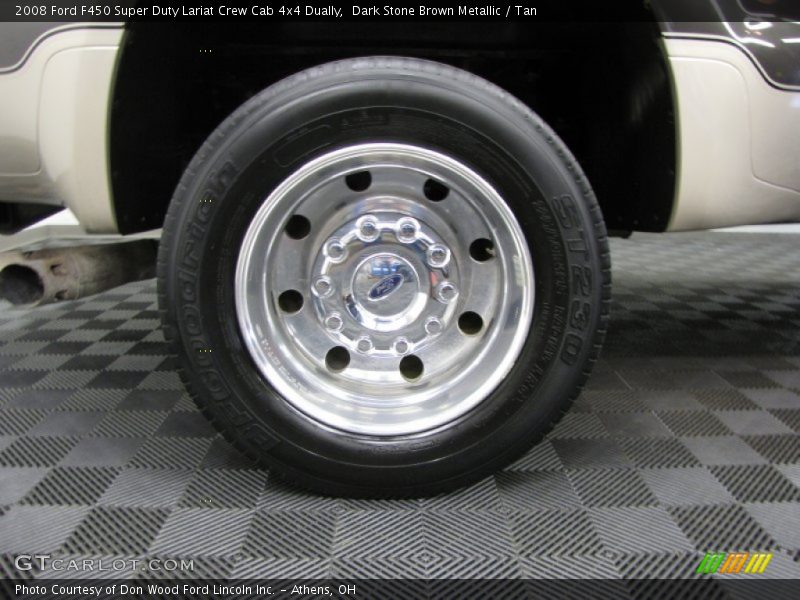 Dark Stone Brown Metallic / Tan 2008 Ford F450 Super Duty Lariat Crew Cab 4x4 Dually