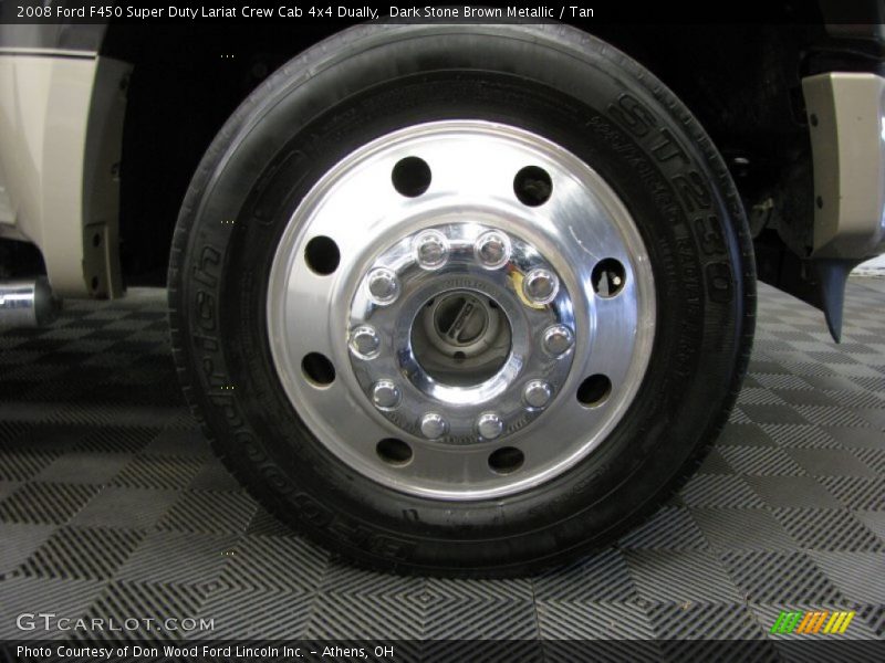 Dark Stone Brown Metallic / Tan 2008 Ford F450 Super Duty Lariat Crew Cab 4x4 Dually