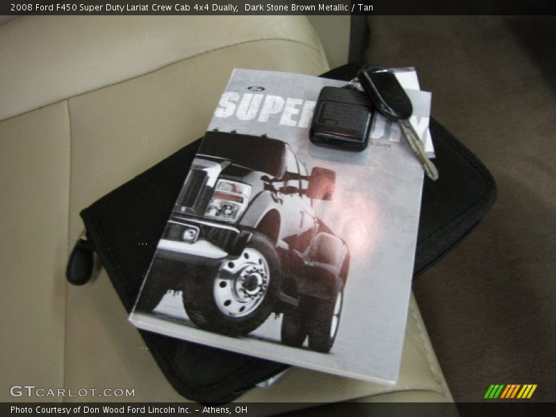 Dark Stone Brown Metallic / Tan 2008 Ford F450 Super Duty Lariat Crew Cab 4x4 Dually