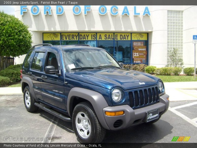 Patriot Blue Pearl / Taupe 2003 Jeep Liberty Sport