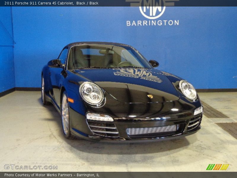 Black / Black 2011 Porsche 911 Carrera 4S Cabriolet