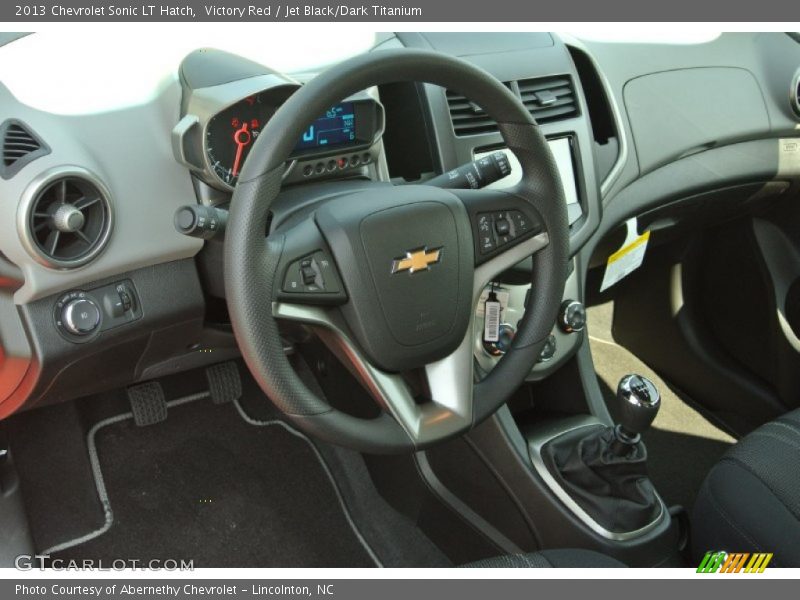 Victory Red / Jet Black/Dark Titanium 2013 Chevrolet Sonic LT Hatch
