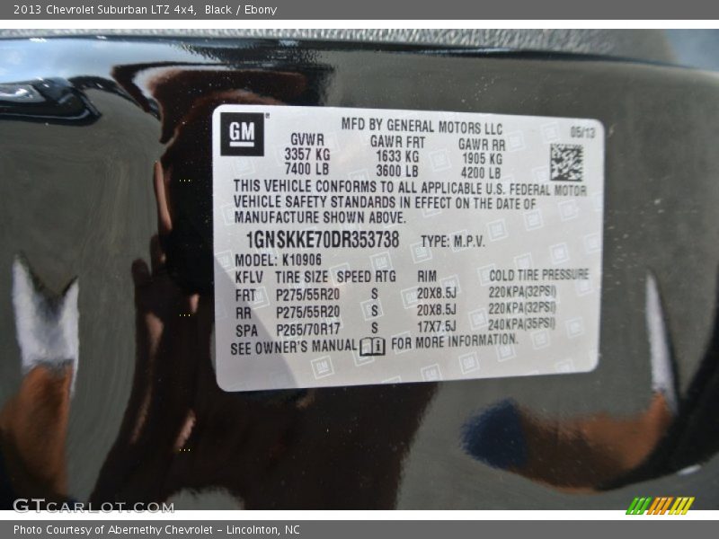 Black / Ebony 2013 Chevrolet Suburban LTZ 4x4