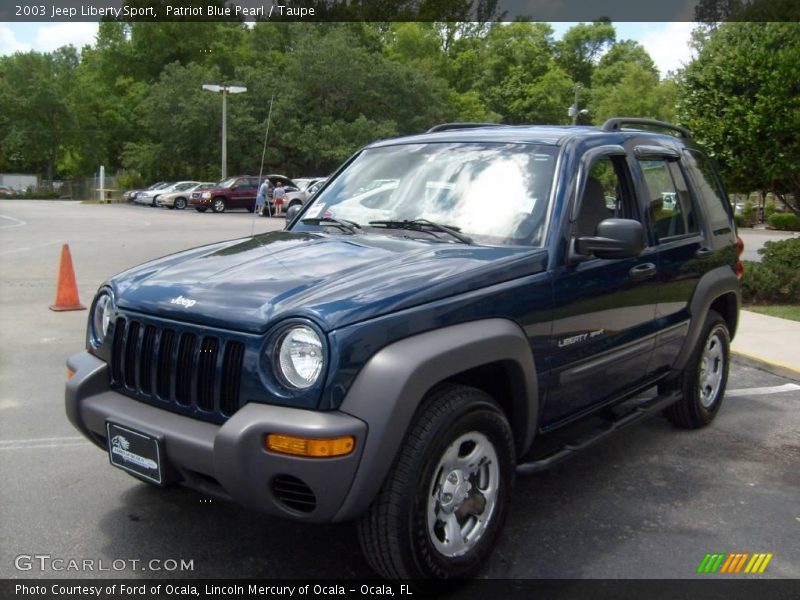 Patriot Blue Pearl / Taupe 2003 Jeep Liberty Sport