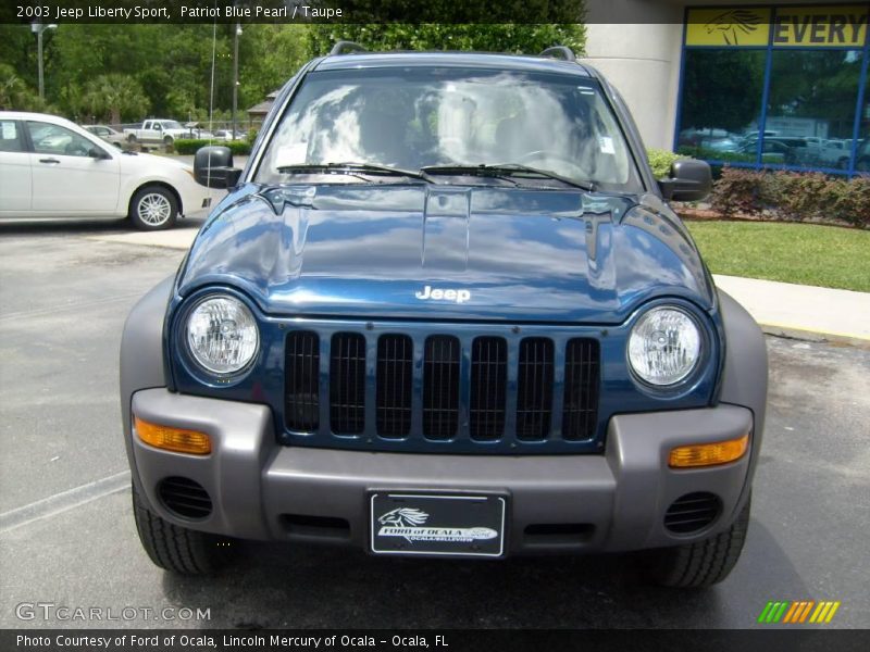 Patriot Blue Pearl / Taupe 2003 Jeep Liberty Sport