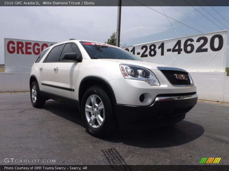 White Diamond Tricoat / Ebony 2010 GMC Acadia SL