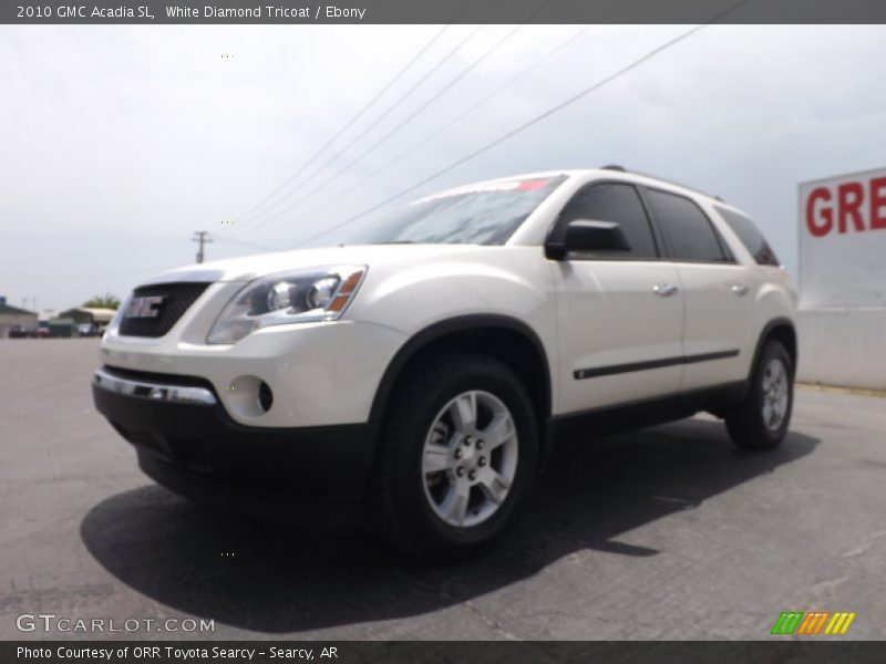 White Diamond Tricoat / Ebony 2010 GMC Acadia SL