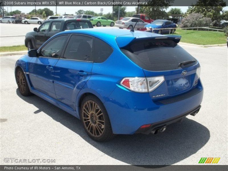 WR Blue Mica / Carbon Black/Graphite Gray Alcantara 2008 Subaru Impreza WRX STi