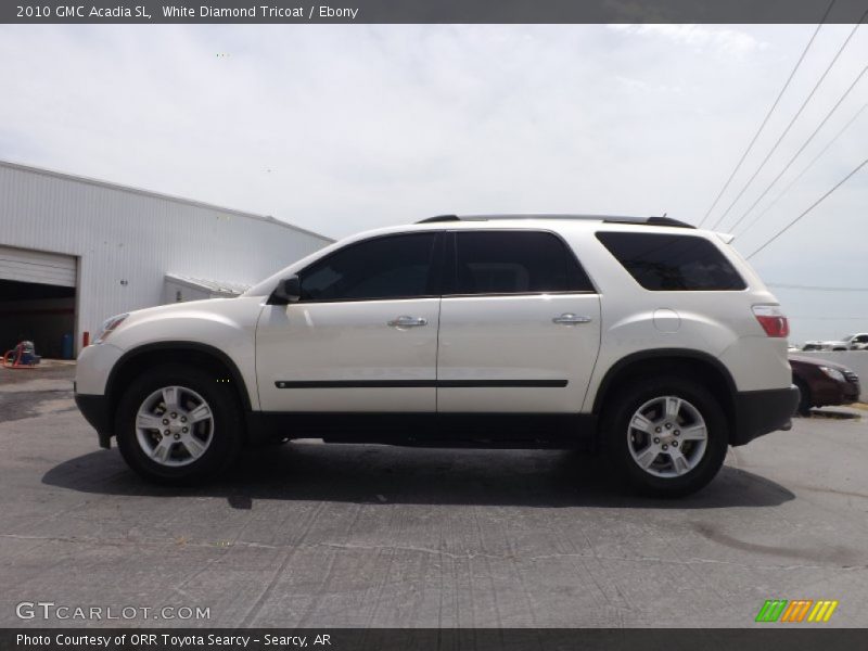White Diamond Tricoat / Ebony 2010 GMC Acadia SL