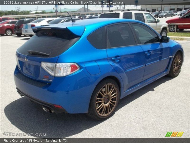 WR Blue Mica / Carbon Black/Graphite Gray Alcantara 2008 Subaru Impreza WRX STi