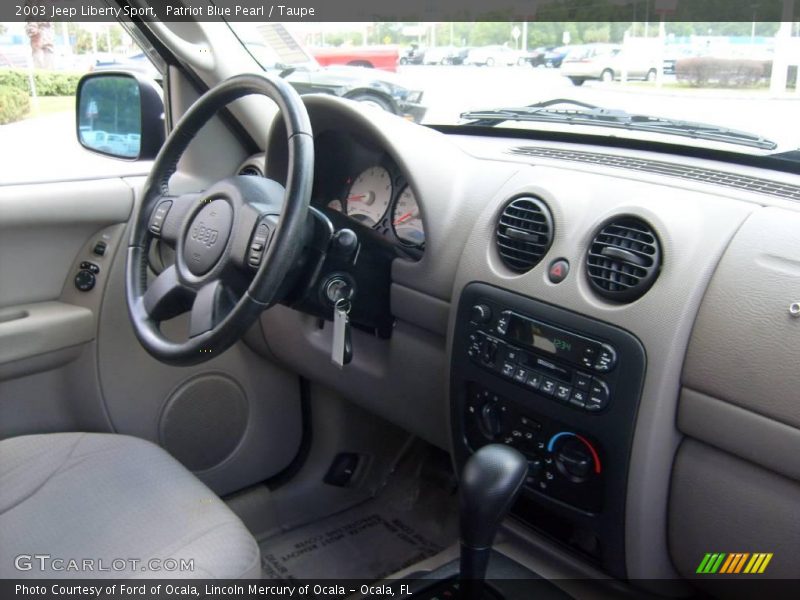 Patriot Blue Pearl / Taupe 2003 Jeep Liberty Sport