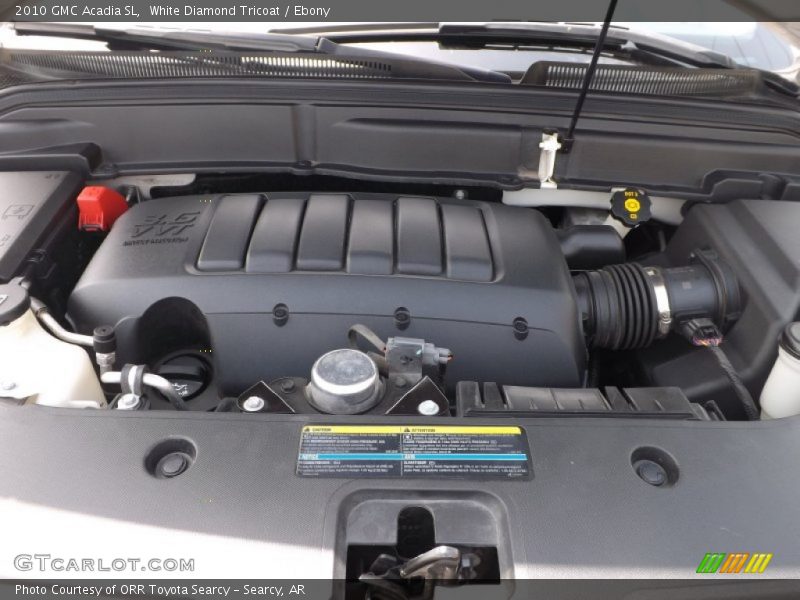 White Diamond Tricoat / Ebony 2010 GMC Acadia SL