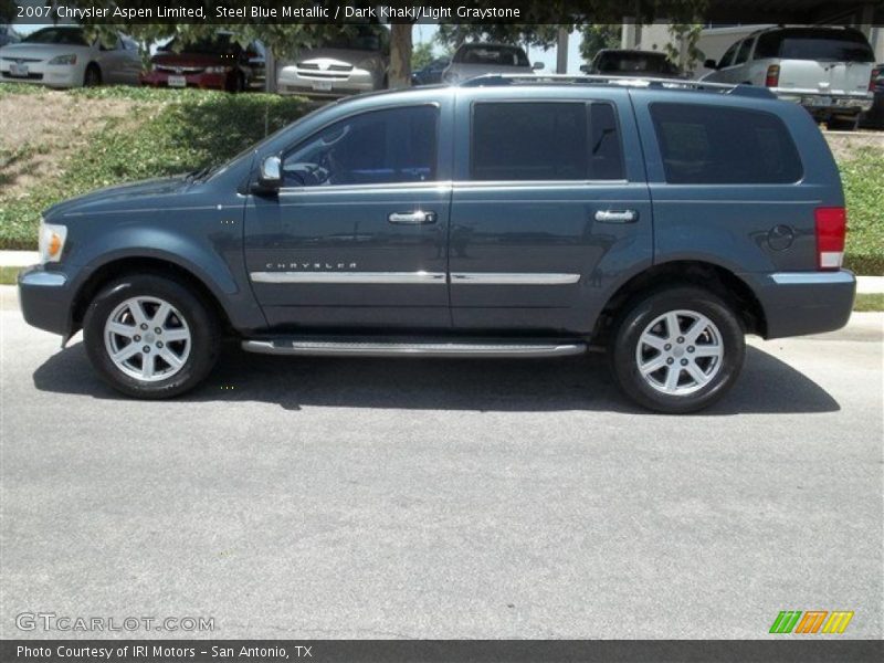 Steel Blue Metallic / Dark Khaki/Light Graystone 2007 Chrysler Aspen Limited