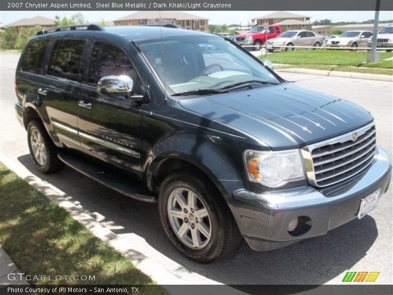 Steel Blue Metallic / Dark Khaki/Light Graystone 2007 Chrysler Aspen Limited