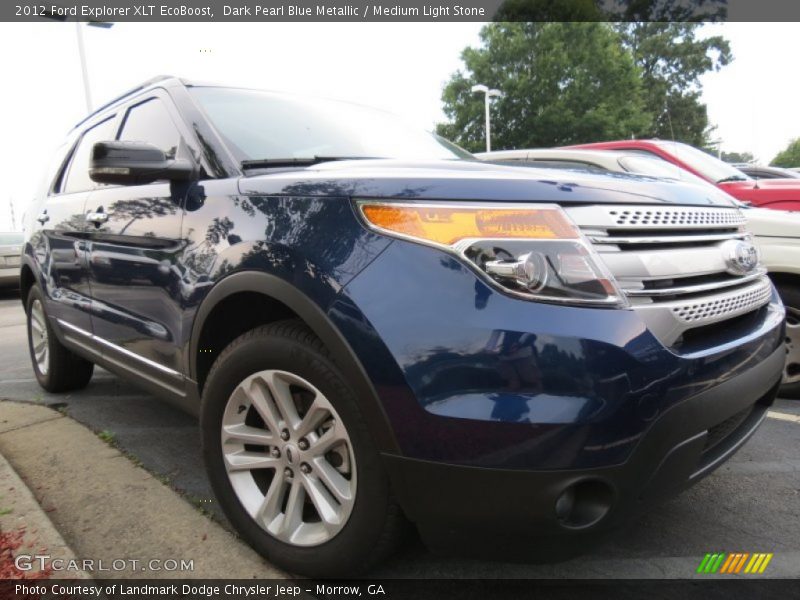 Dark Pearl Blue Metallic / Medium Light Stone 2012 Ford Explorer XLT EcoBoost