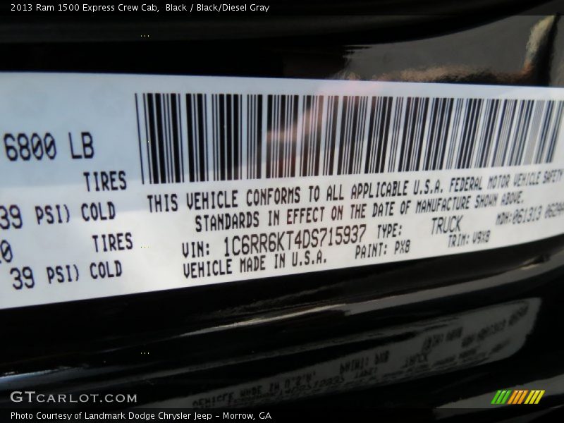Black / Black/Diesel Gray 2013 Ram 1500 Express Crew Cab
