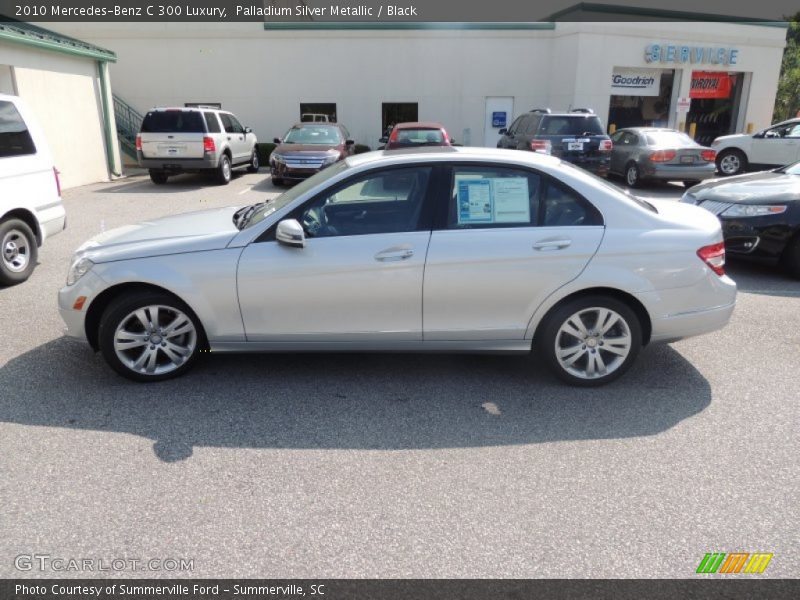 Palladium Silver Metallic / Black 2010 Mercedes-Benz C 300 Luxury