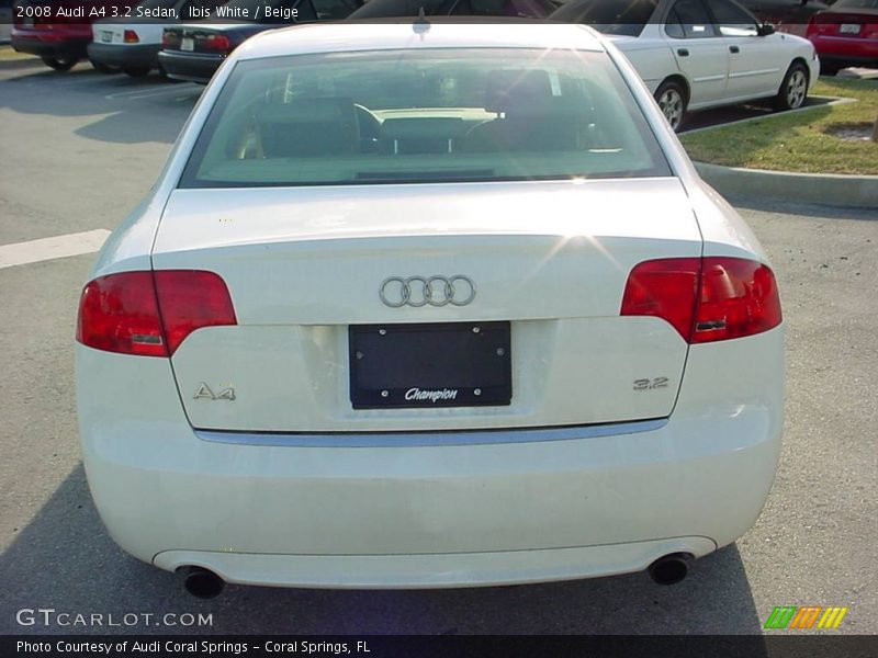 Ibis White / Beige 2008 Audi A4 3.2 Sedan