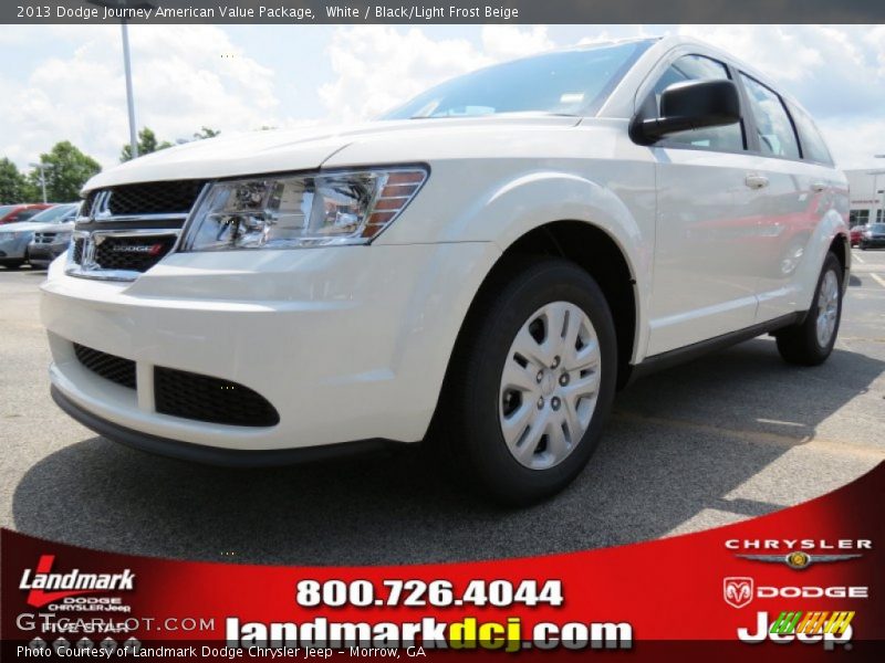 White / Black/Light Frost Beige 2013 Dodge Journey American Value Package