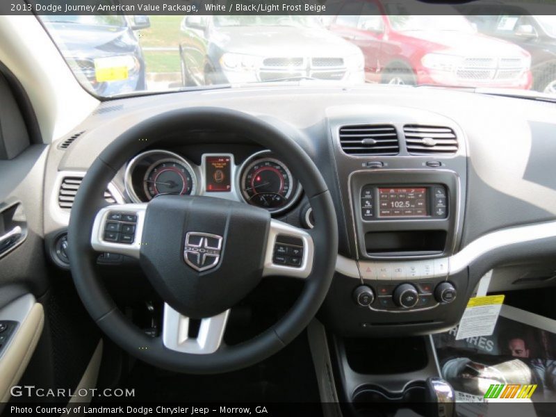White / Black/Light Frost Beige 2013 Dodge Journey American Value Package