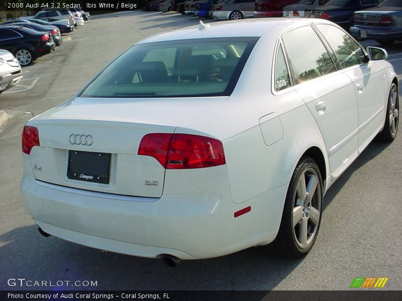 Ibis White / Beige 2008 Audi A4 3.2 Sedan