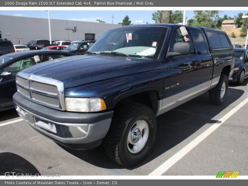 Patriot Blue Pearlcoat / Mist Gray 2000 Dodge Ram 1500 SLT Extended Cab 4x4