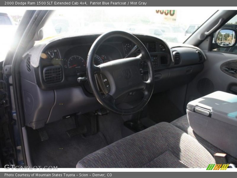 Patriot Blue Pearlcoat / Mist Gray 2000 Dodge Ram 1500 SLT Extended Cab 4x4