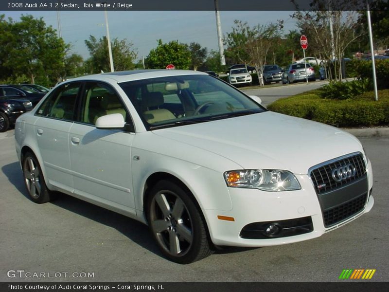 Ibis White / Beige 2008 Audi A4 3.2 Sedan