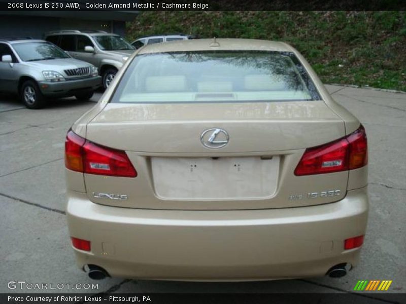 Golden Almond Metallic / Cashmere Beige 2008 Lexus IS 250 AWD