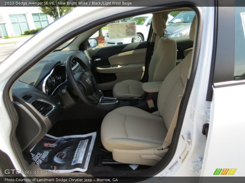 New Bright White / Black/Light Frost Beige 2013 Dodge Avenger SE V6