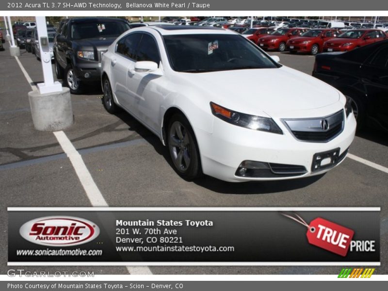 Bellanova White Pearl / Taupe 2012 Acura TL 3.7 SH-AWD Technology