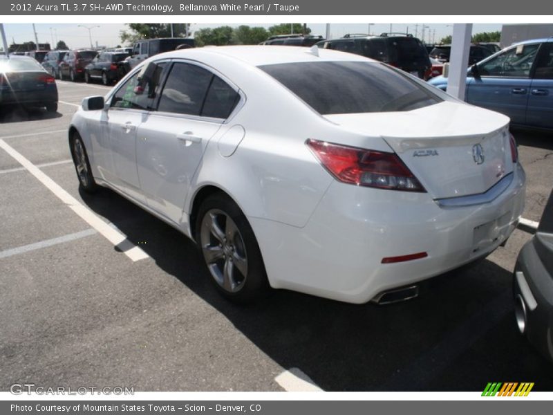 Bellanova White Pearl / Taupe 2012 Acura TL 3.7 SH-AWD Technology