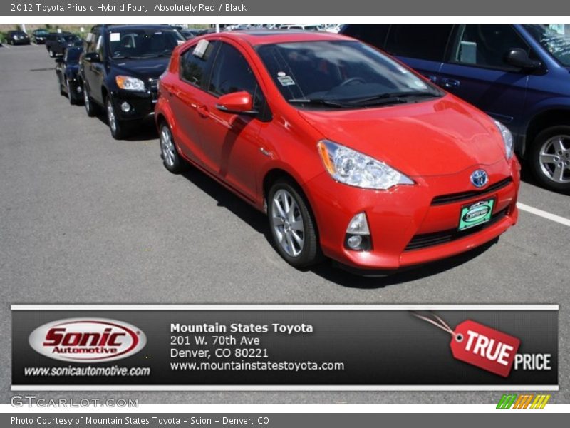 Absolutely Red / Black 2012 Toyota Prius c Hybrid Four
