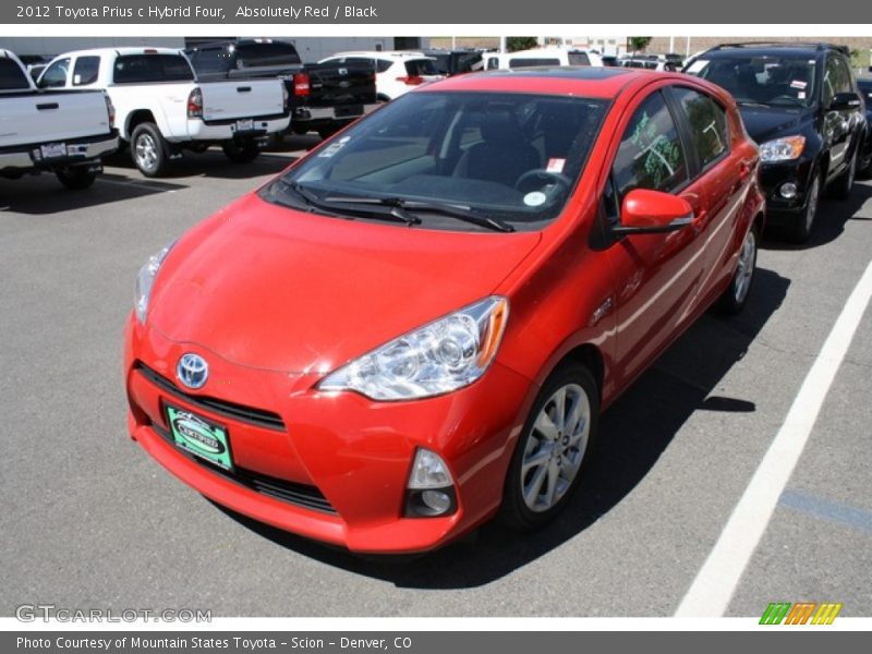 Absolutely Red / Black 2012 Toyota Prius c Hybrid Four