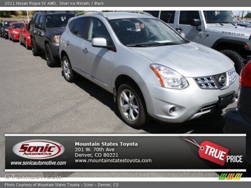 Silver Ice Metallic / Black 2011 Nissan Rogue SV AWD