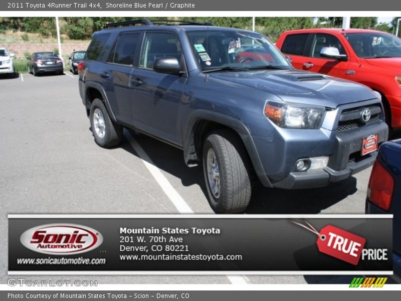 Shoreline Blue Pearl / Graphite 2011 Toyota 4Runner Trail 4x4