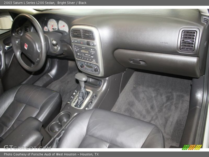 Bright Silver / Black 2003 Saturn L Series L200 Sedan