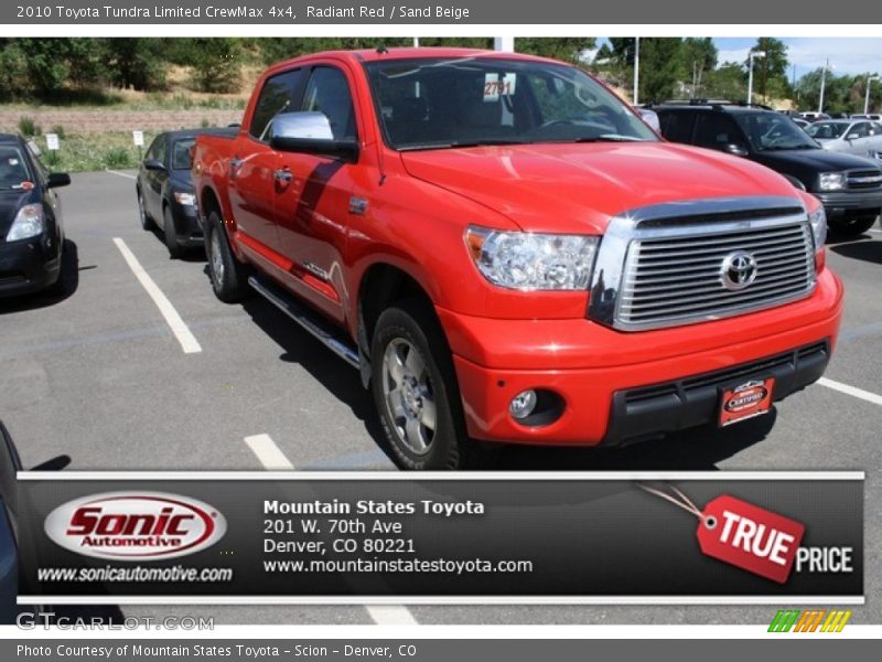 Radiant Red / Sand Beige 2010 Toyota Tundra Limited CrewMax 4x4