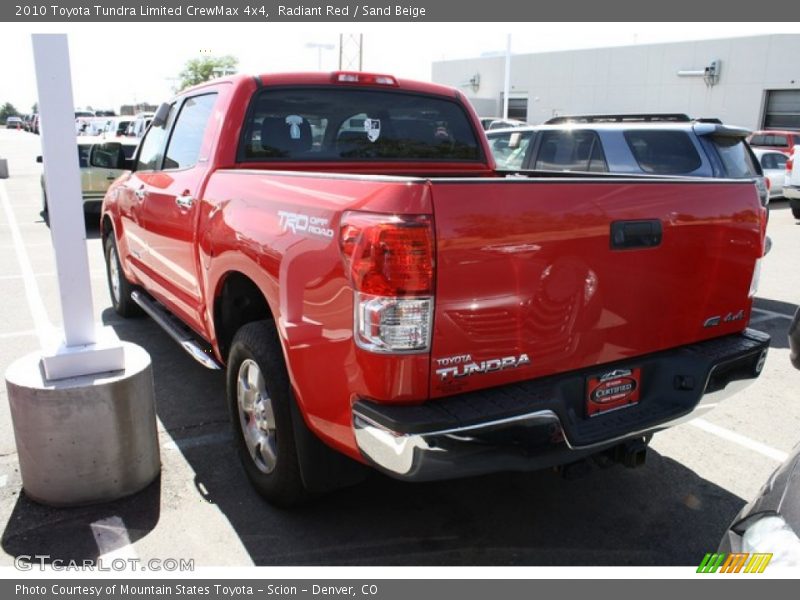 Radiant Red / Sand Beige 2010 Toyota Tundra Limited CrewMax 4x4