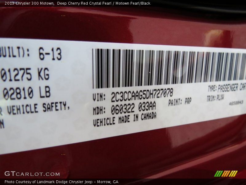 Deep Cherry Red Crystal Pearl / Motown Pearl/Black 2013 Chrysler 300 Motown