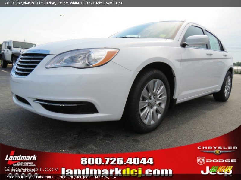 Bright White / Black/Light Frost Beige 2013 Chrysler 200 LX Sedan